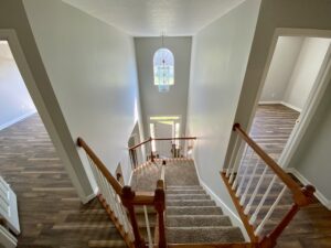 A view of the top floor from above.